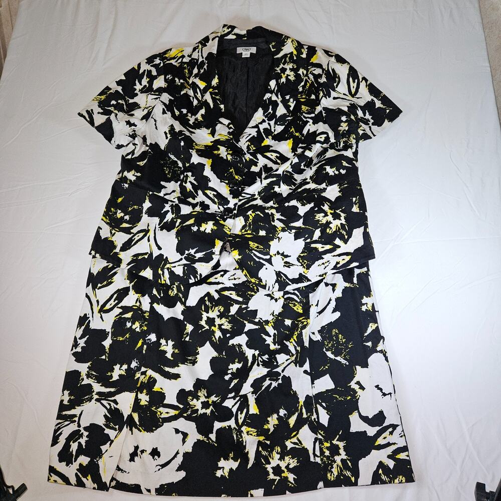 Cato Woman 2 Pc Skirt & Jacket Set Size 20W – Black White Floral Matching Suit
